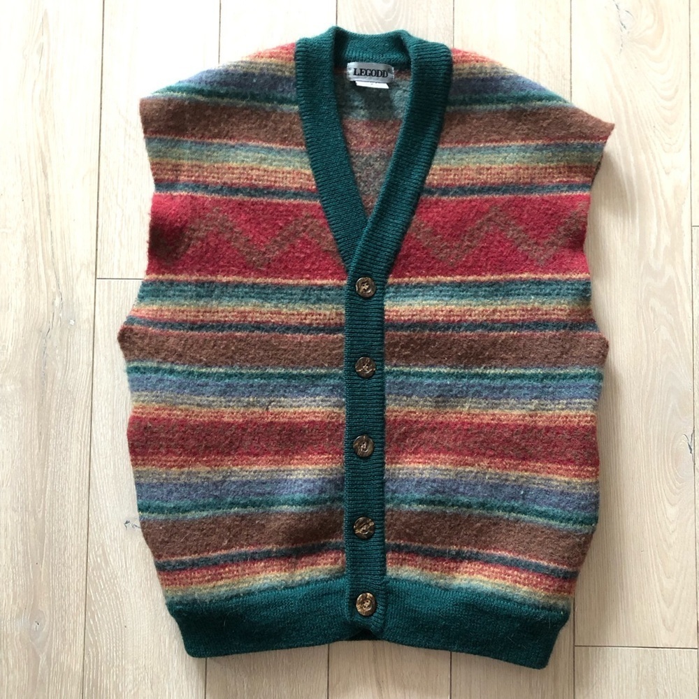 Vintage LEGODD Irish Wool Knit Sweater Vest Size S